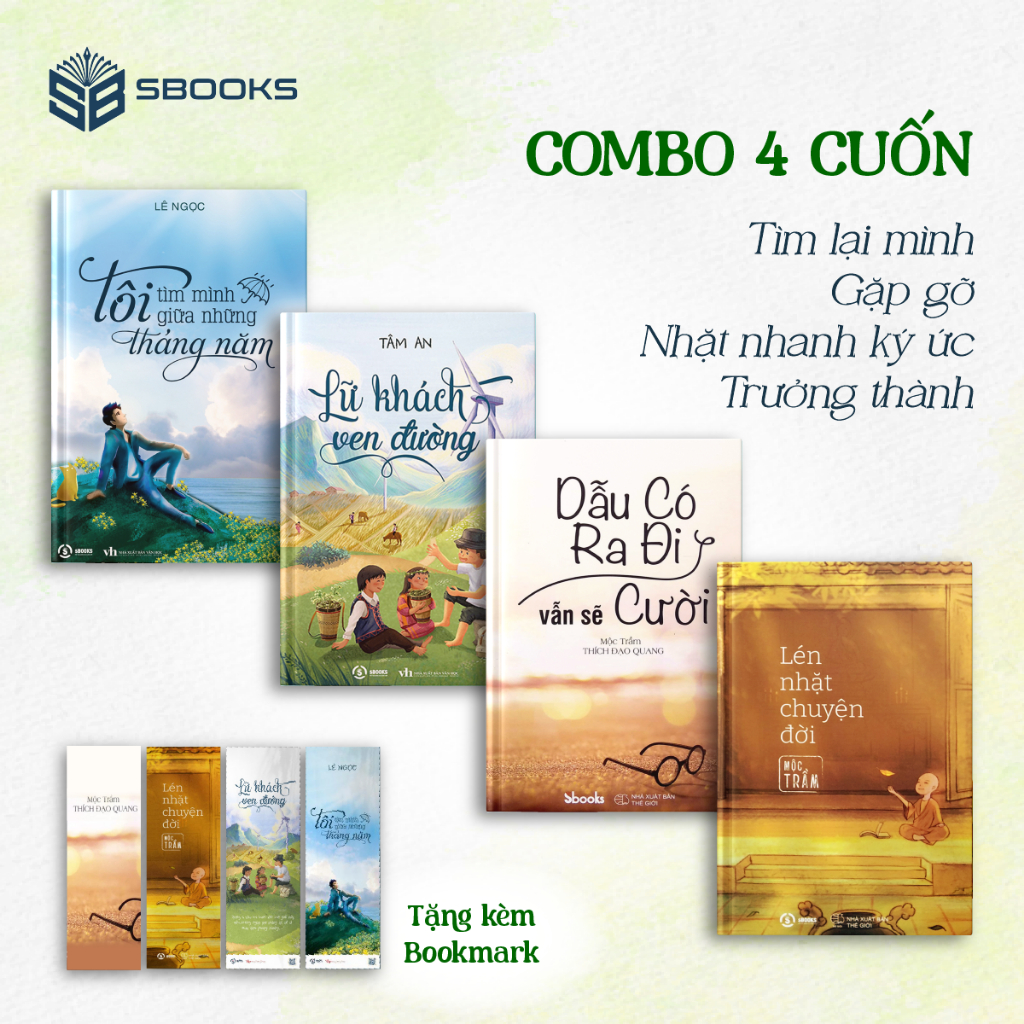 Sách - Combo 4 Cuốn: Lữ Khách Ven Đường + Tôi Tìm Mình Giữa Tháng Năm + Lén Nhặt Chuyện Đời + Dẫu Có Ra Đi Vẫn Sẽ Cười