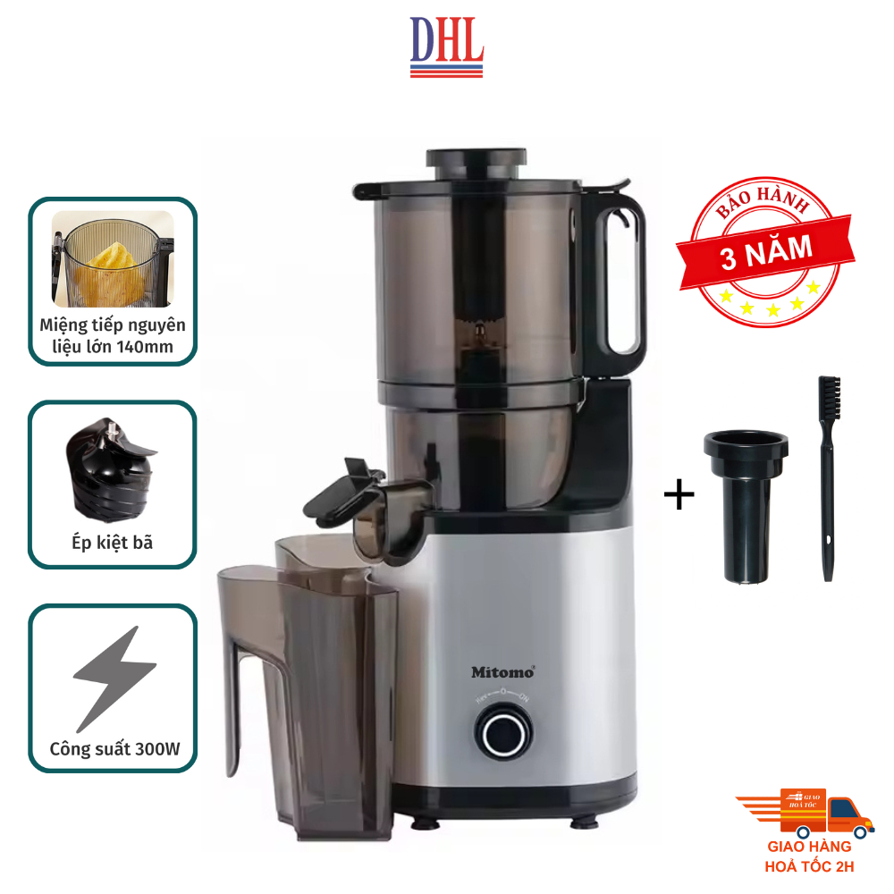 Máy Ép, Máy Ép Chậm, Máy Ép Trái Cây Mitomo EC55/KJ3081 siêu bền, siêu kiệt bã - Hàng chính hãng bảo hành 3 năm