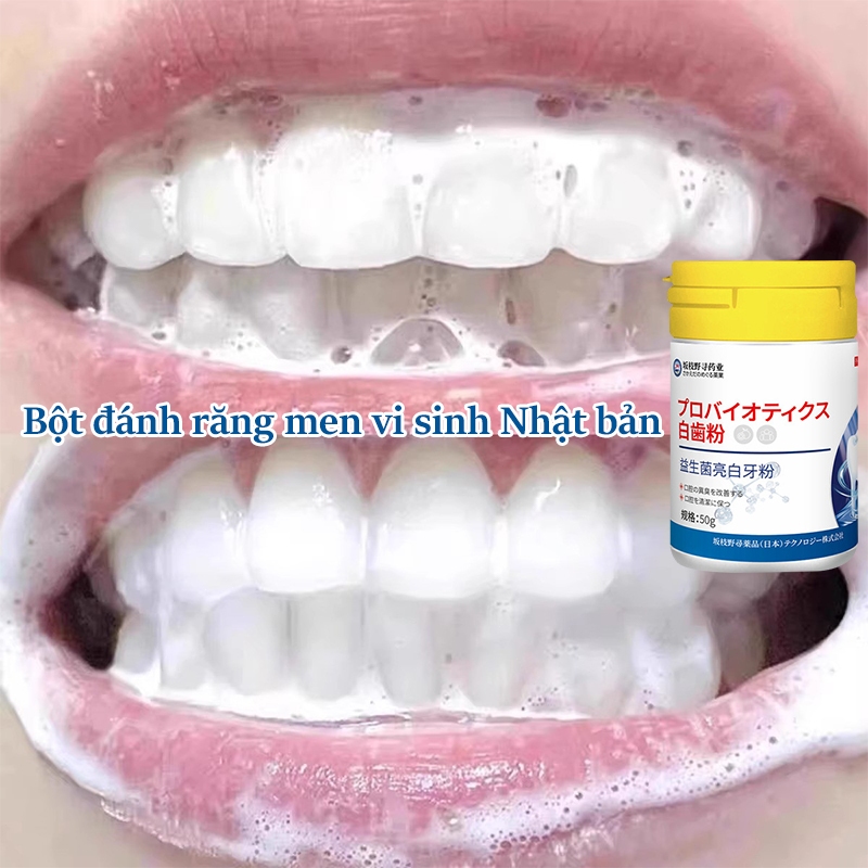 【hàng nhật】Bột trắng răng men vi sinh Bột đánh răng bạc hà 50g Loại bỏ vết ố vàng, sạch vết ố trên răng