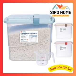 Thùng Đựng Gạo 15Kg Có Nắp Chống Côn Trùng Chống Ẩm, Hộp Đựng Gạo, Ngũ Cốc, Đồ Khô Nhựa Việt Nhật