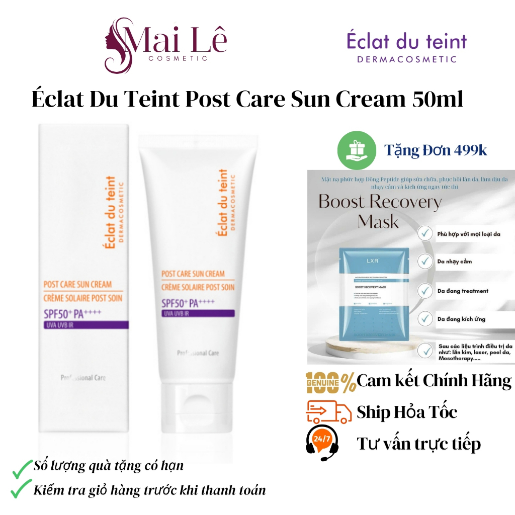 [CHÍNH HÃNG] Kem chống nắng hỗ trợ phục hồi da Éclat Du Teint Post Care Sun Cream 50ml