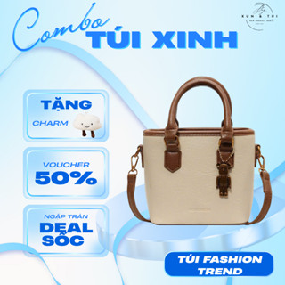 Túi Xách Nữ Mini Đeo Chéo Đa Năng – Form Vuông Cứng Cáp, Có Charm Gấu