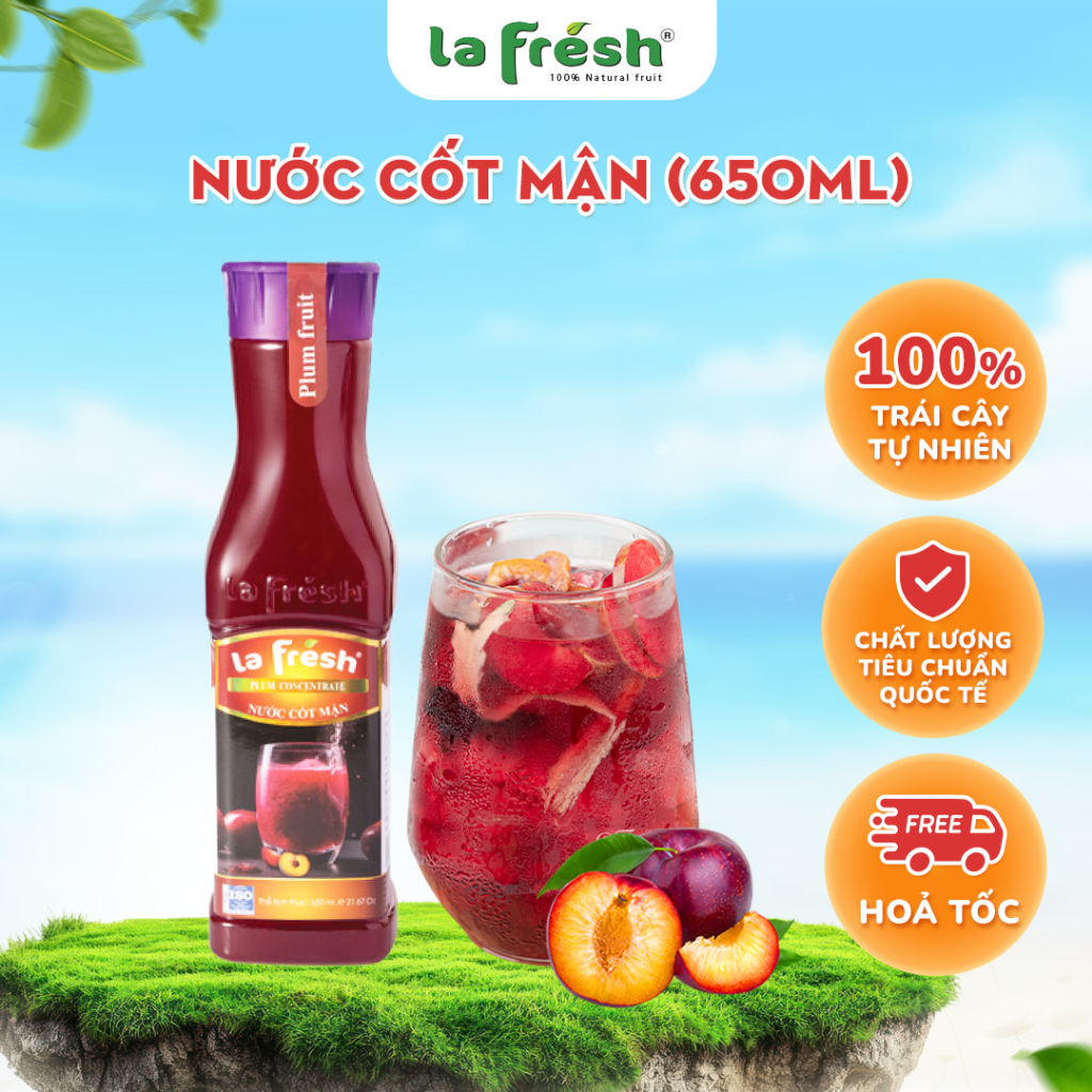 Nước Cốt Mận LaFresh Đà Lạt Chai 650ml – Thơm Ngon Dễ Pha Chế, Đậm Vị Trái Cây Tự Nhiên