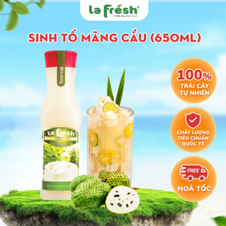 Sinh Tố Mãng Cầu Lafresh Đà Lạt Chai 650ml -50% Trái Cây, Pha Chế Trà Trái Cây, dễ dùng
