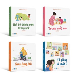 Sách ru - Bộ Một nhà hạnh phúc 4 cuốn bồi cứng (tùy chọn lẻ cuốn) - Giúp kết nối tình cảm gia đình cho bé 0-6 tuổi