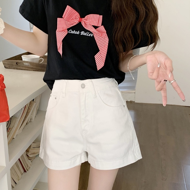 Quần short jeans đùi nữ MIAA mềm to gấu lưng cao basic phong cách Hàn Quốc | BigBuy360 - bigbuy360.vn