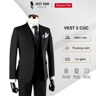 Áo Vest Nam 2 cúc Công Sở Form Dáng Regular Fit 3 lớp dày dặn - Blazer For Mens