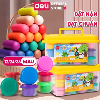 Bộ Đất Nặn Tự Khô Soft Clay 12/24/36 màu Deli - An Toàn Đạt Chuẩn Cho Bé Thỏa Sức Vui Chơi Sáng Tạo Kèm Sách Hướng Dẫn