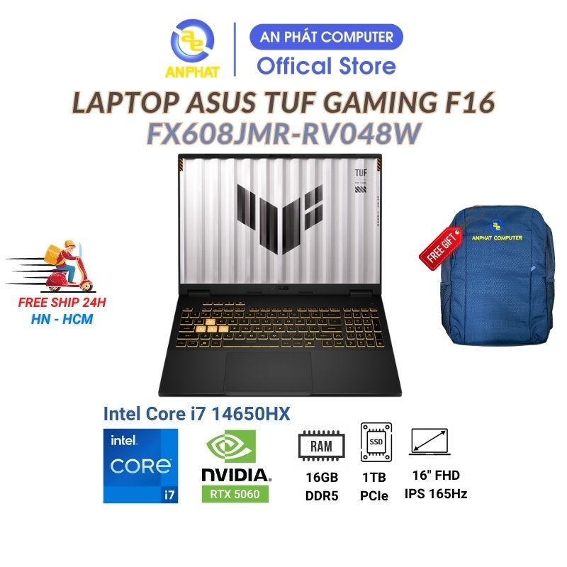 Laptop ASUS TUF Gaming F16 FX608JMR-RV048W (Intel Core i7 14650HX | RTX 5060 | 16 inch FHD + 165Hz |