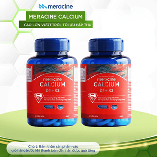 [Live] Combo 2 hộp Canxi hữu cơ từ tảo biển đỏ Meracine Calcium D3K2 giúp xương, răng chắc khỏe, hỗ trợ phát triển chiều