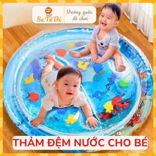 Thảm nhún thảm đệm nước cho bé chống  tràn tặng kèm bơm, đồ chơi em bé bò trườn