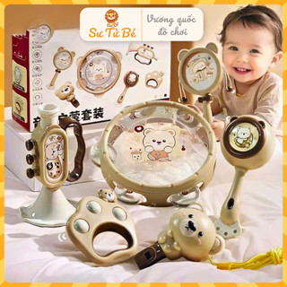 Đồ chơi xúc xắc âm thanh hình gấu, hình thỏ đáng yêu  thiết kế bo tròn an toàn cho bé, đồ chơi cho bé sơ sinh