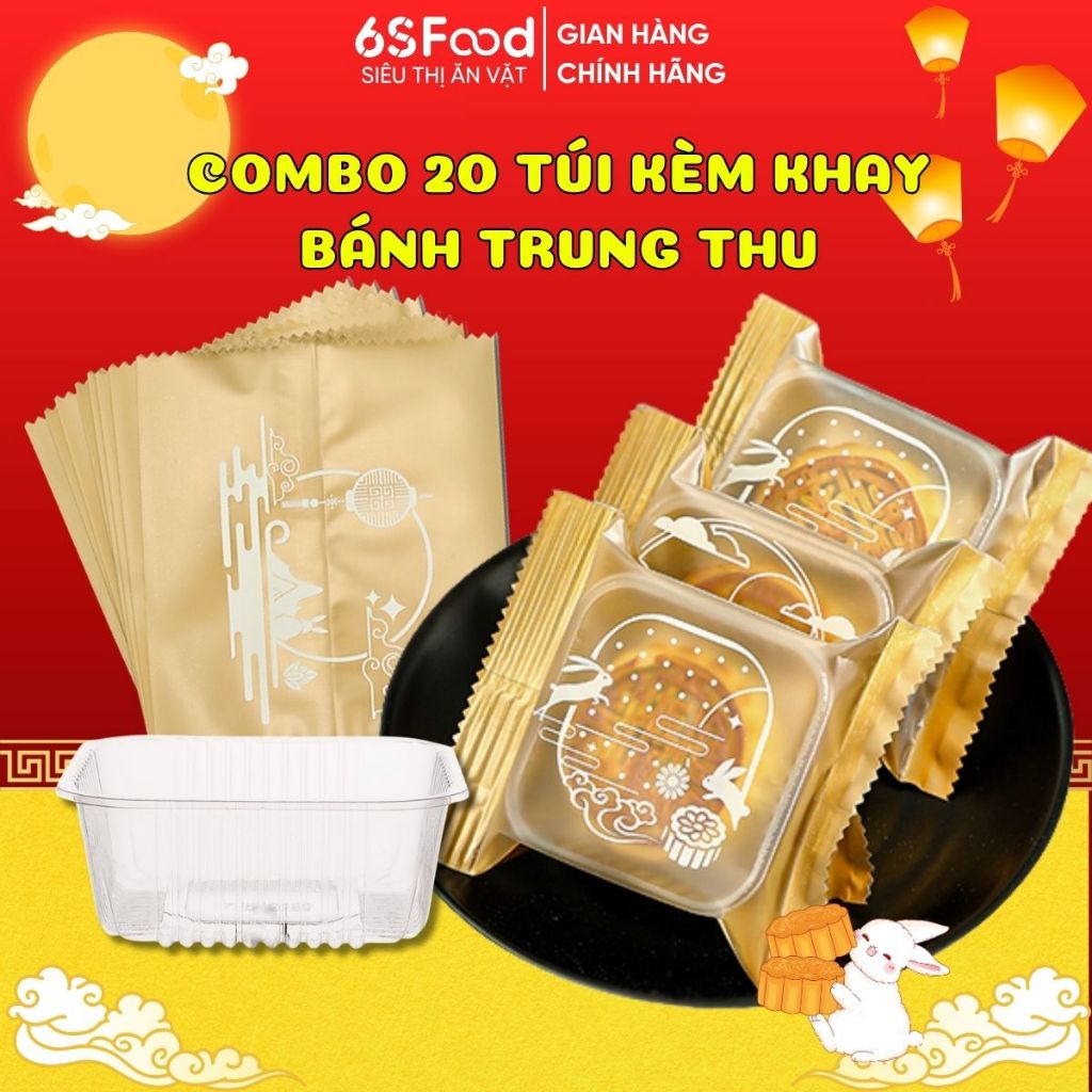 Combo 20 Túi Kèm Khay Đựng Bánh Trung Thu Mẫu Trend 2025 - 6SFOOD