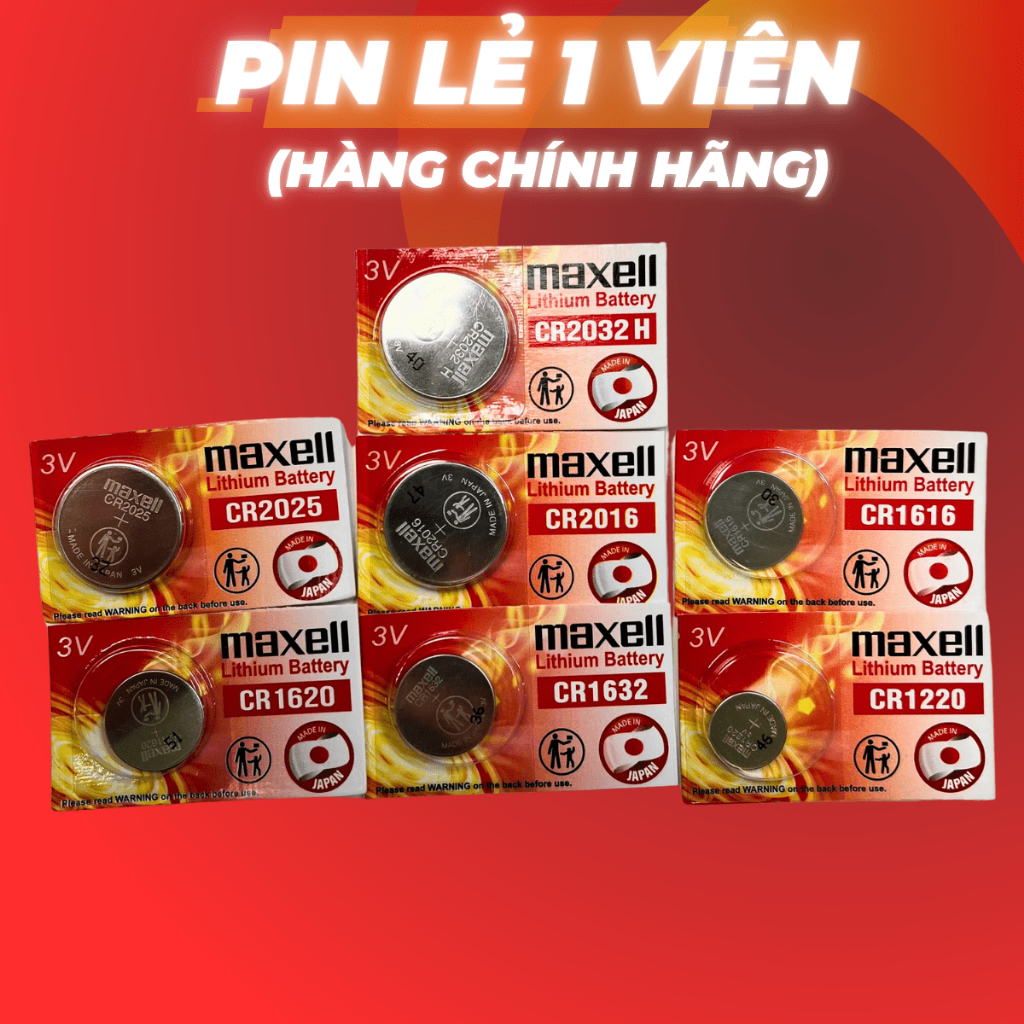 Pin Maxell CR2032 CR2032H 2025 2016 1632 1620 1616 1620 1220 2450 3V chính hãng viên lẻ