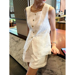 SET LINEN ÁO CỔ VUÔNG NHIỀU CÚC CÓ 2 TÚI MIX QUẦN SORT LẬT GẤU SIÊU XINH PHONG CÁCH MÙA HÈ ĐỦ SIZE NHIỀU MÀU