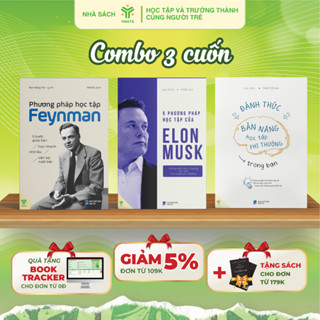   Combo 3 Cuốn  Sách Phương Pháp Học Tập Feynman + 5 Phương Pháp Học Tập Của Elon Musk + Đánh Thức Bản Năng Học Tập 