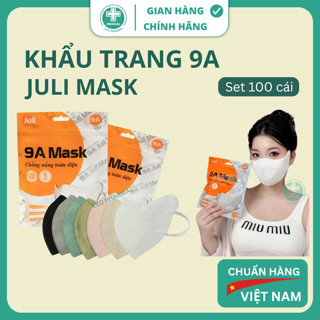 [Set 100 Cái] Khẩu Trang 9A JULI Mask 5 Lớp Chống Nắng Toàn Diện, Dành Cho Mặt To Ngăn Khói Bụi