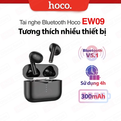 Tai nghe Bluetooth Hoco EW09 V5.1 sử dụng đến 4 giờ ,pin 300mAh, tương thích nhiều thiết bị