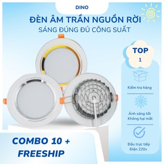  Đèn LED âm trần 9W 7W 3 chế độ màu nguồn liền DOB  đế đúc nhôm siêu sáng 