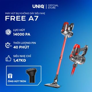 Máy hút bụi cầm tay không dây UNIQ Free A7 chính hãng đa năng hút bụi mini giường nệm ô tô ghế sofa