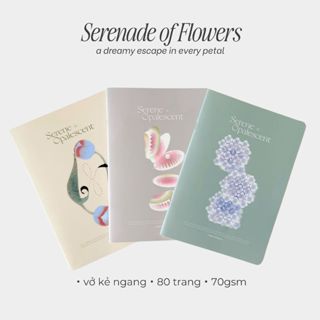 Vở kẻ ngang 80 trang Crabit tập học sinh ghi chép set vở xinh 70 GSM Kỳ Hoa Dị Thảo Collection