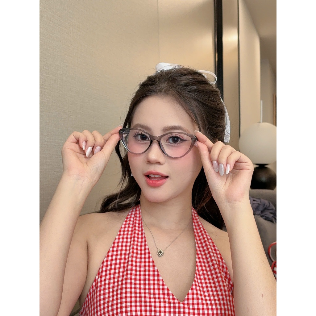 Gọng kính mắt thời trang nam nữ ANNA dáng mắt mèo cá tính chất liệu nhựa dẻo 81088
