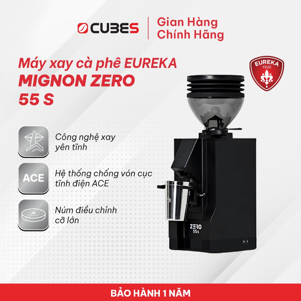 Máy xay cà phê Eureka Mignon Zero 55S - Lưỡi dao 55mm - Nhập khẩu chính hãng - Bảo hành 12 tháng