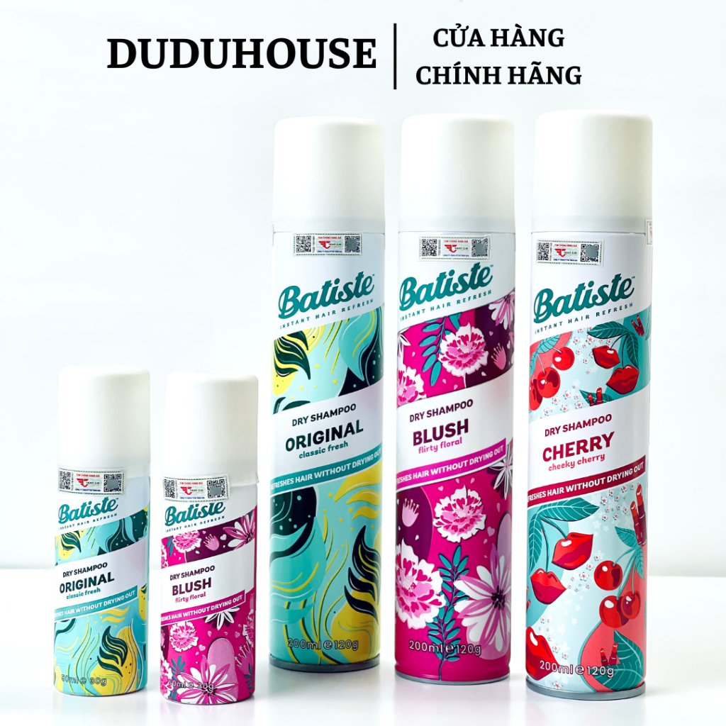 Dầu Gội Khô Batiste Dry Shampoo 200ml
