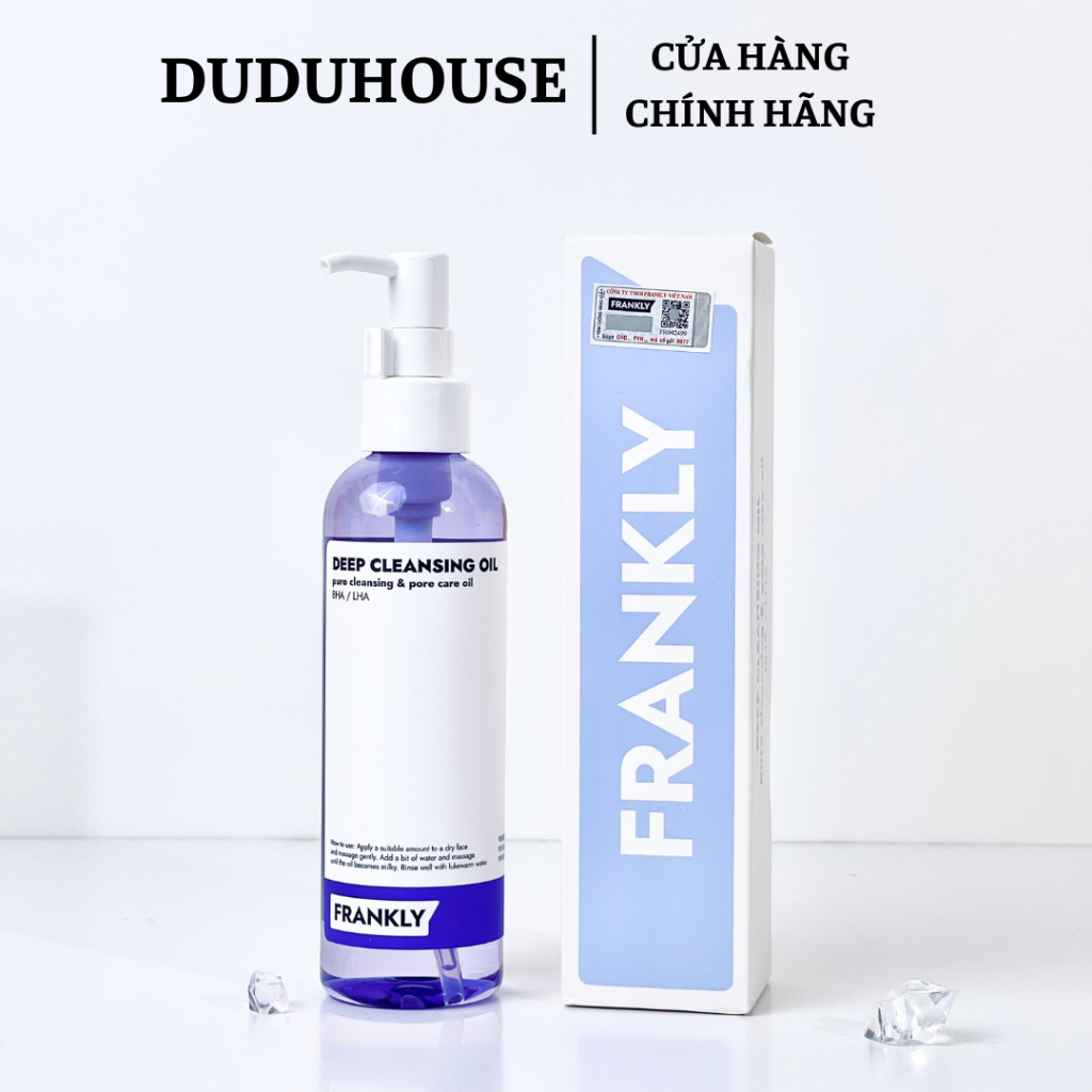 Dầu Tẩy Trang Frankly Deep Cleansing Oil Làm Sạch Mụn Ẩn, Mụn Đầu Đen, Da Sáng Mịn 200ml Duduhouse
