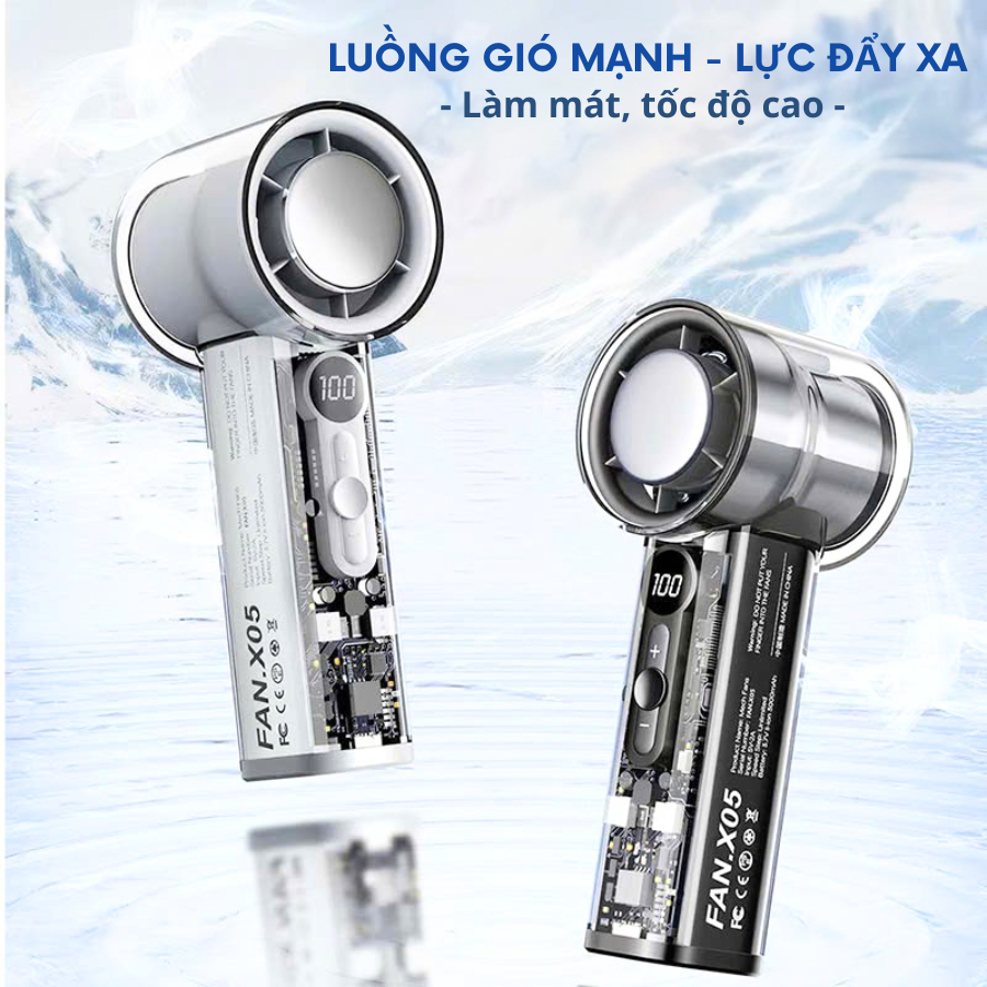 Quạt Cầm Tay X05 Turbo Mini 100 Tốc Độ, Có Hỗ Trợ Sò Lạnh, Bảo Hành 12T | BigBuy360 - bigbuy360.vn