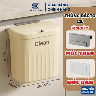   TẶNG MÓC DÁN  Thùng Rác Treo Tường 12L Thùng Rác Nắp Lật Thùng Rác Thông Minh Gắn Tường Tủ Bếp Tiện Dụng Nhà Bếp 