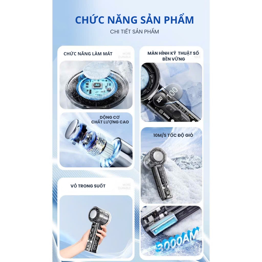 Quạt Cầm Tay X05 Turbo Mini 100 Tốc Độ, Có Hỗ Trợ Sò Lạnh, Bảo Hành 12T | BigBuy360 - bigbuy360.vn