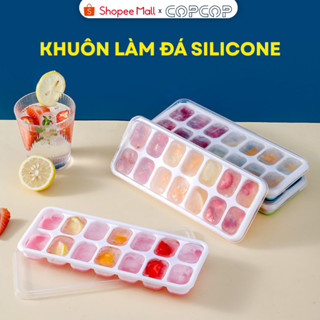 Khay làm đá silicone COPCOP 14 viên có nắp đậy kháng mùi tủ lạnh, làm thạch làm đá