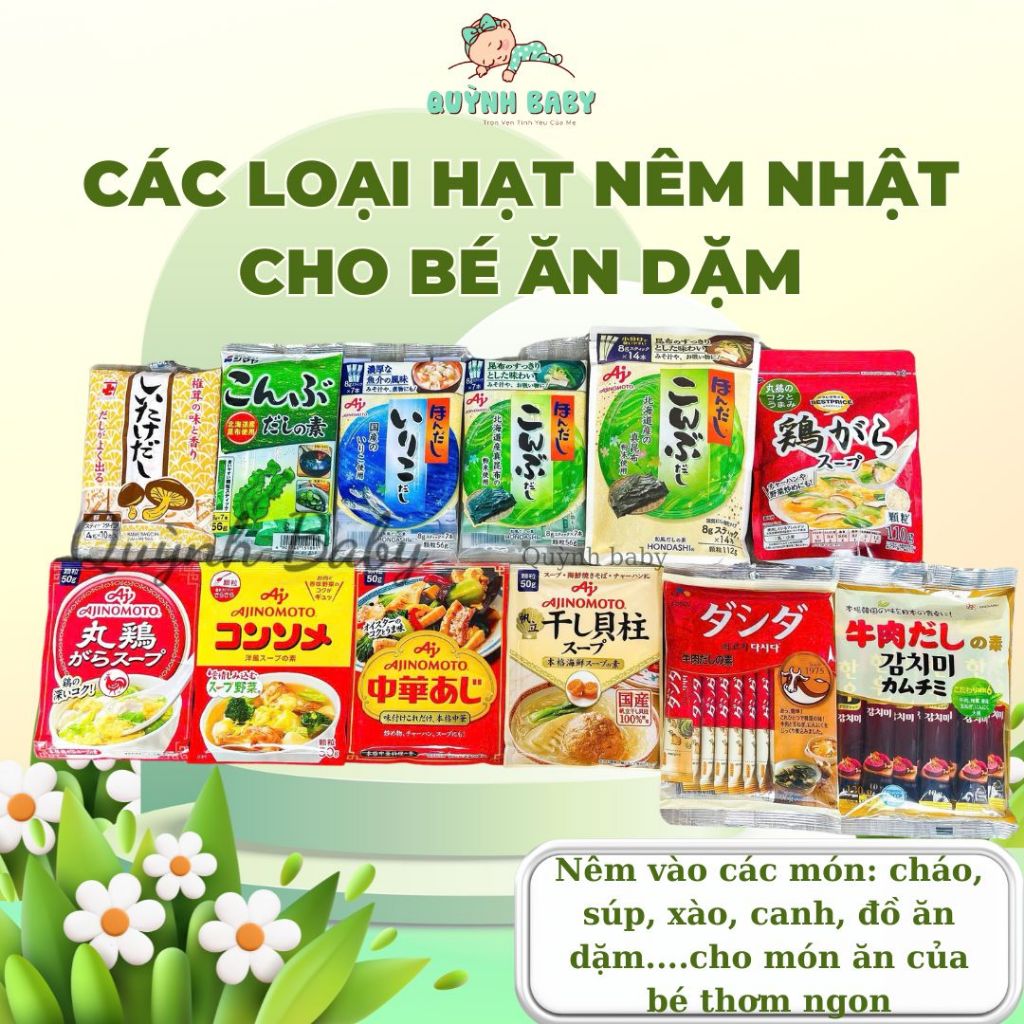 Các loại hạt nêm Nhật cho bé ăn dặm