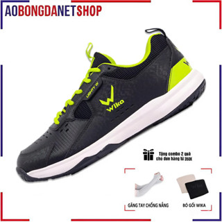 Giày Bóng Chuyền, Giày Cầu Lông Wika Maru Nam Nữ Chính Hãng Da Pu Chống Xước, Đệm EVA Êm Ái Tặng Bó Gối + Găng Nắng