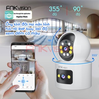 [Fnkvision]Camera Hapsee 2 MẮT XEM 2 MÀN HÌNH cùng lúc 8Mpx xoay 360 độ,xem đêm có màu, hỗ trợ đàm thoại 2 chiều, BH 1 N