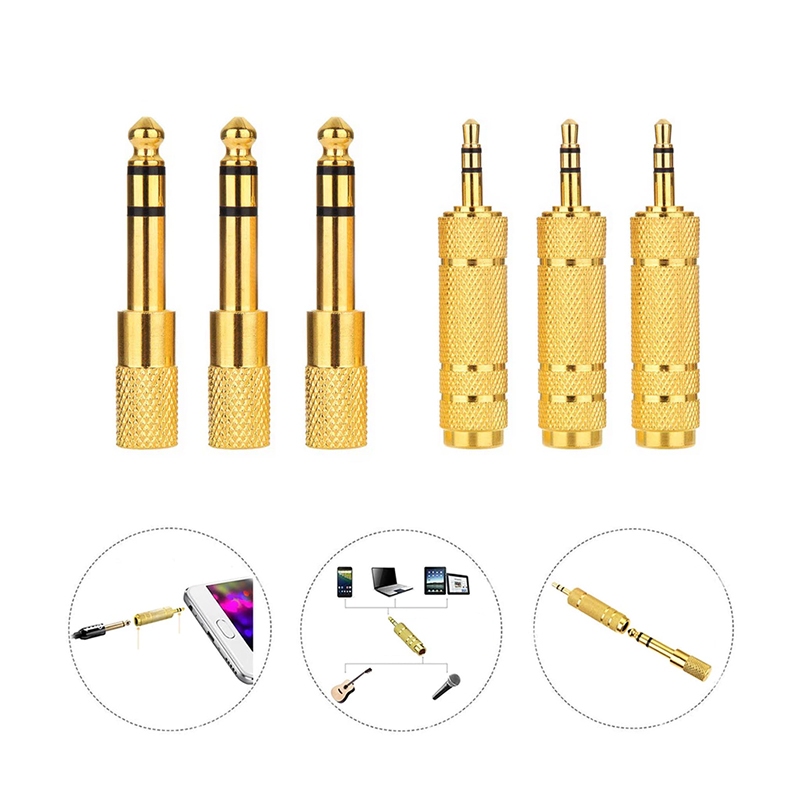 [Loại Tốt] Đầu Jack chuyển đổi âm thanh từ cổng 3 ly sang 6 ly - Giắc cắm 3.5mm sang 6.5mm và 6li sang 3li