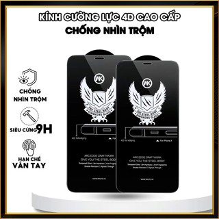 Kính Cường Lực Chống Nhìn Trộm 4D Full Màn cho Iphone x xr xs 11 12 13 14 15 16 pro max plus [CNTKK.4D]