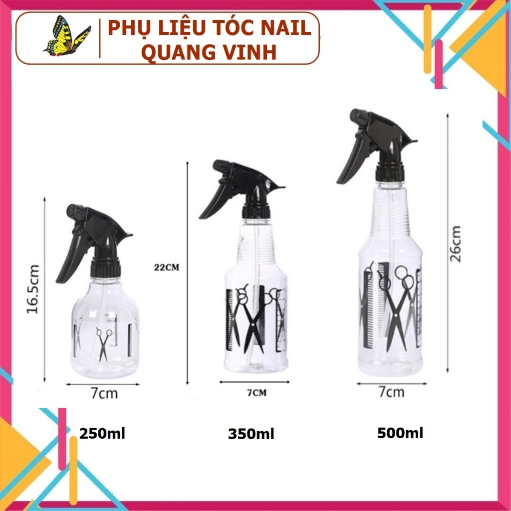 Bình xịt nước cắt tóc hình kéo 250ml/350ml/500ml