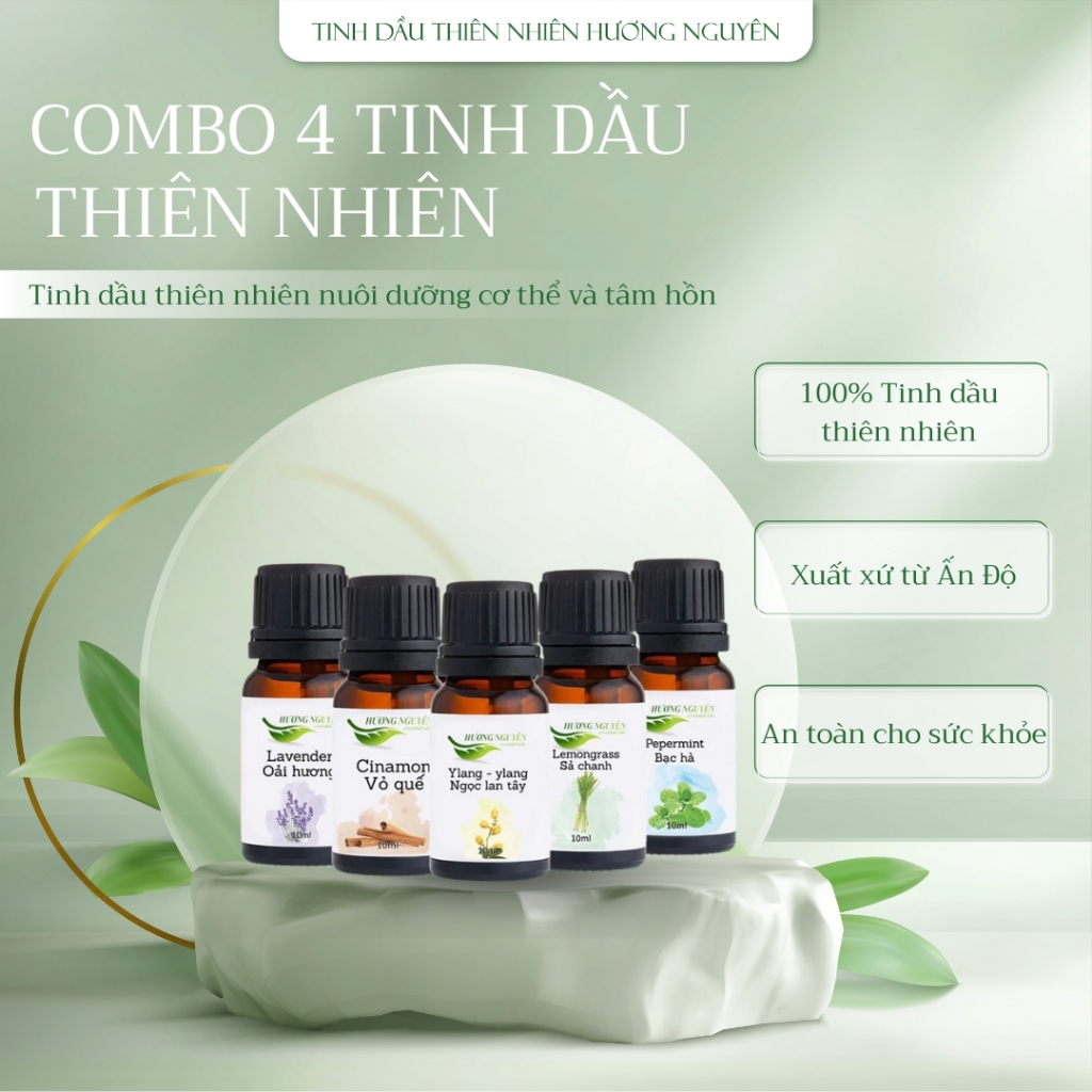 Combo 4 tinh dầu tặng 1 lọ tinh dầu ( có thể chọn mùi ), hương thơm tự nhiên, thoải mái dễ chịu