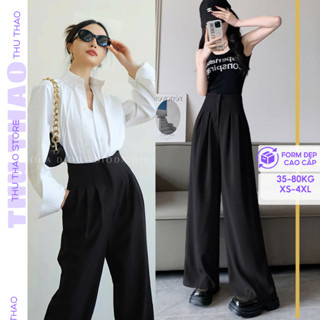  Quần ống suông bigsize cạp liền chât gold nhật gen eo hack dáng dài 103cm mặc đi làm đi học. 