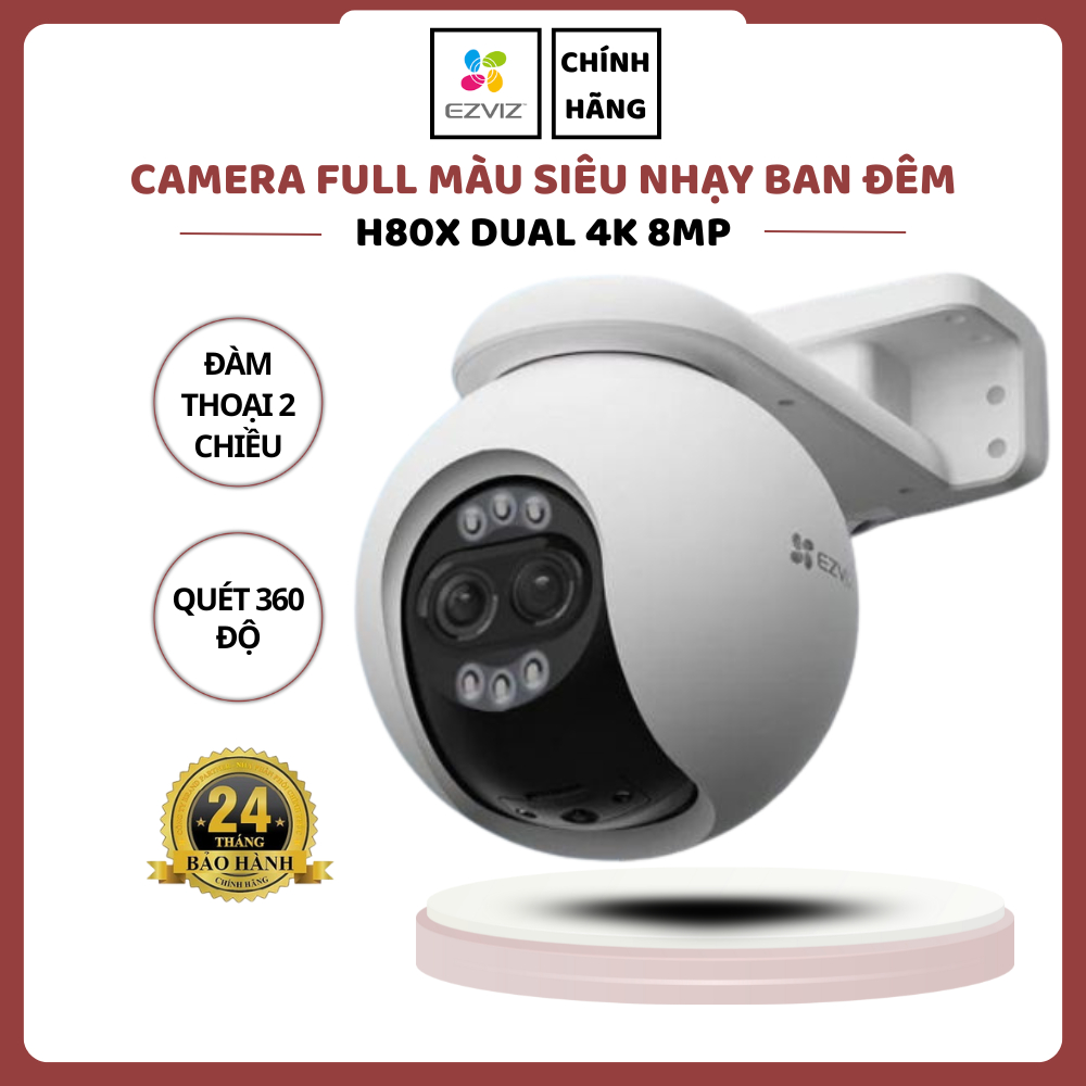Camera EZVIZ H80x Dual 4K 8MP Khẩu độ lớn Full Color Ánh Sáng Siêu Nhạy Vào Ban Đêm Bảo Hành 2 Năm