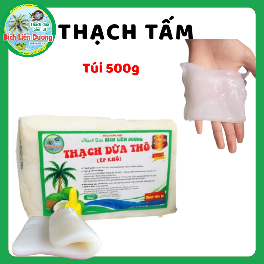 TÚI 500G THẠCH DỪA 14 MIẾNG /TẤM NẤU CHÈ DỪA DẦM