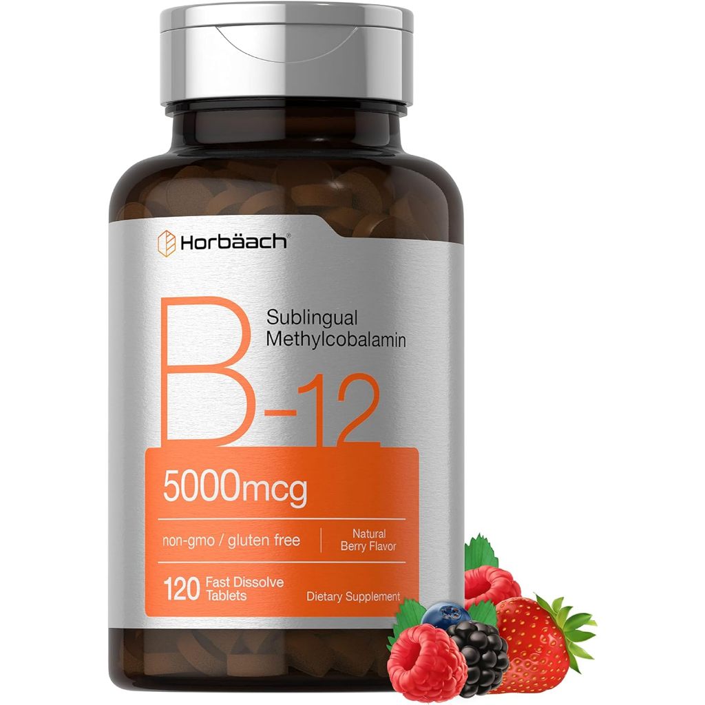 Viên ngậm hòa tan Vitamin B12 5000mcg Horbaach [Hàng Mỹ]