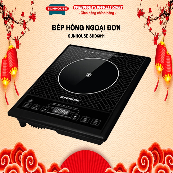 Bếp Hồng Ngoại Sunhouse Shd6011 2000W - Đen - Hàng Chính Hãng