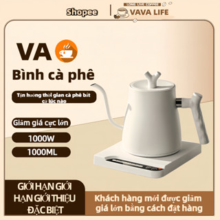 Bình pha cà phê bằng thép không gỉ có kiểm soát nhiệt độ, ấm đun nước điện thông minh 1000ml