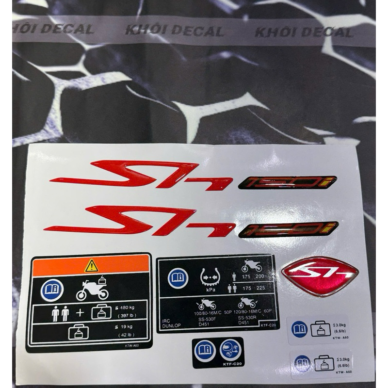 Tem nổi SH Ý 2010-2012 + tem thông số(Combo như hình )