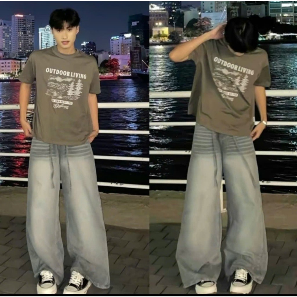 Quần Baggy Jeans Ống Rộng Loa Thắt Lưng Form To Unisex Nam Nữ Phong Cách Retro Hàn Quốc 20we | BigBuy360 - bigbuy360.vn