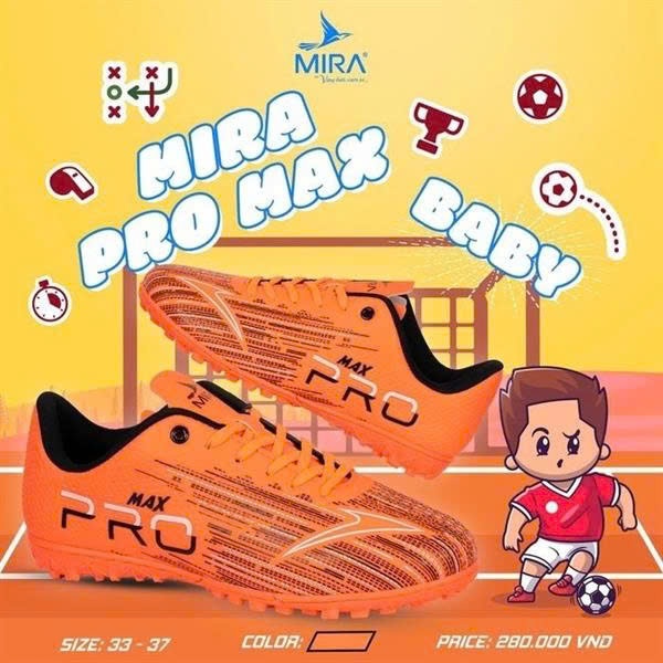 (Chính Hãng) (Chính Hãng) Giày Đá Bóng Trẻ Em Mira Pro Max TF + Tặng Tất Trẻ Em