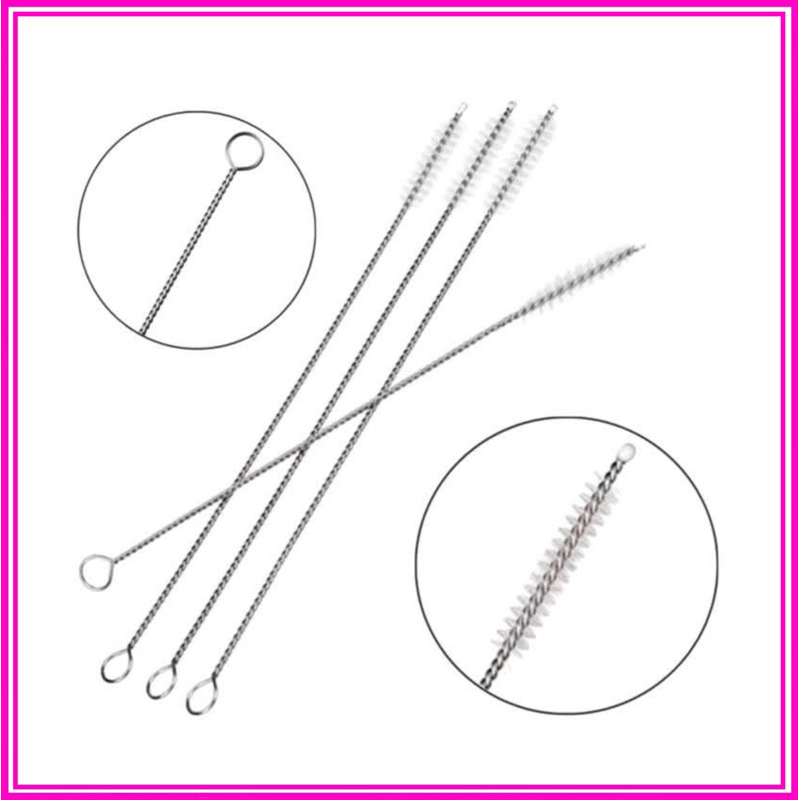 Cọ Rửa Ống Hút Bình Sữa Cho Bé [Thép Không Gỉ, Uốn Cong Dễ Dàng]